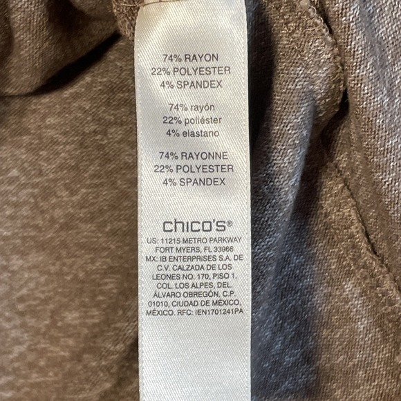 Chicos Brown Marled Knit Tie Front 3/4 Sleeve Casual Top Shirt Size 1 - Picture 8 of 15